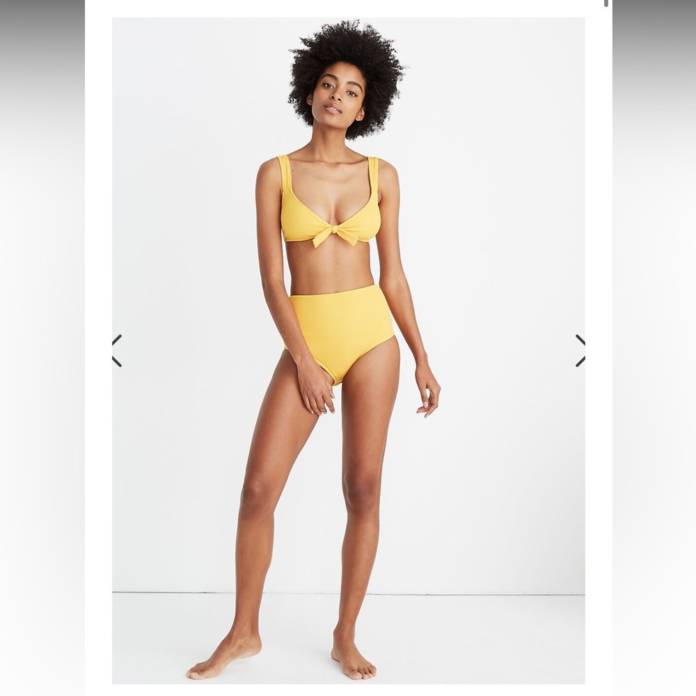 Madewell NWT Second Wave Ribbed High-Waist Bikini Top and Bottom Set